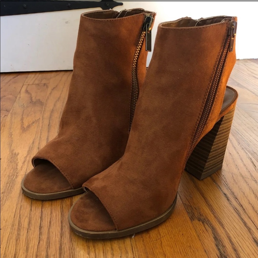 Peep toe booties